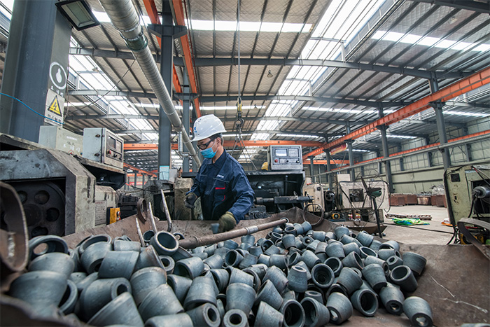 崇文网架配件-锥头加工车间